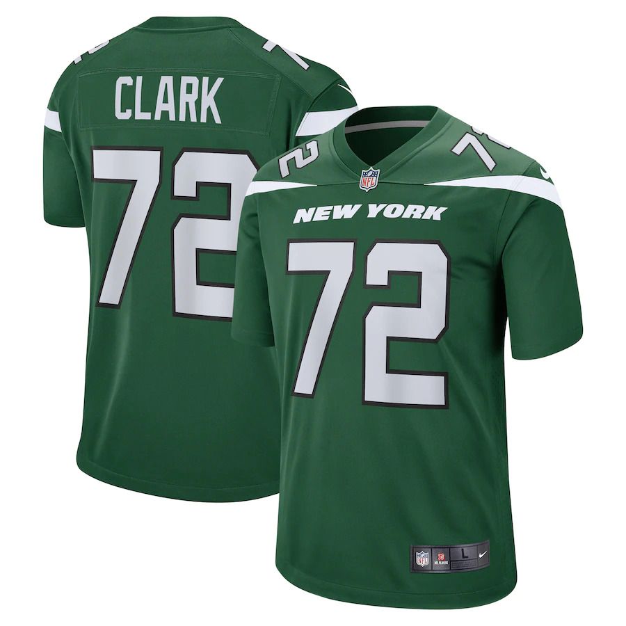 Men New York Jets #72 Cameron Clark Nike Gotham Green Game NFL Jersey